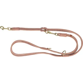 PURE bőr kerek állítható póráz, S: 2 m/ 10 mm, rózsaszín
